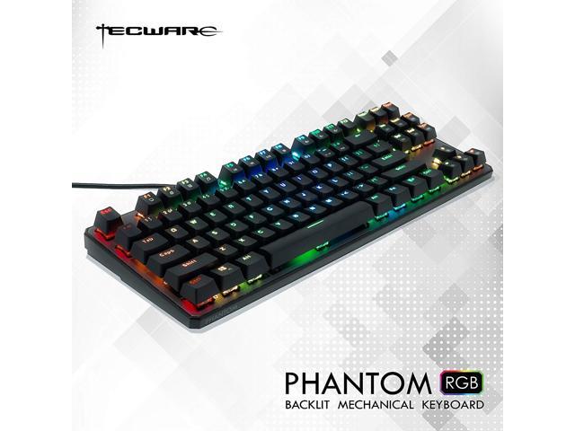 TECWARE Phantom 104 Mechanical Keyboard Outemu Blue Switch,Extra Switches Provided RGB LED Excellent for Gamers 