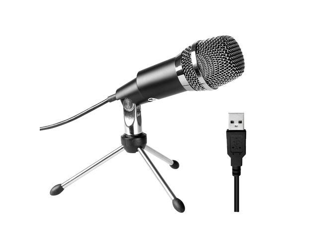 Recordings for YouTube Plug &Play Computer Microphone Google Voice Search Games USB Microphone Windows/Mac Metal Condenser Recording Microphone with Pop Filter for Skype 