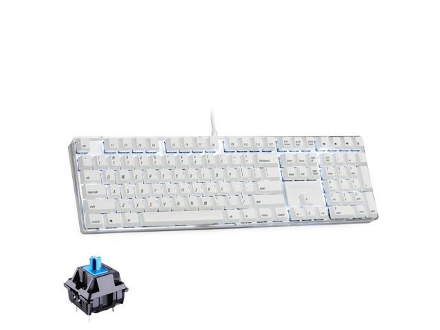 Mechanical Gaming Keyboard GATERON Red Switch 100% Full Size 108 keys US Layout switch with White Backlight Case White Magicforce by Qisan 