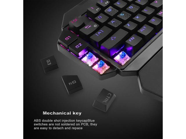 Color : Seven Color Version DFYYQ RGB One-Handed Keyboard Light Effect Game Keyboard Game Hand Game Keyboard 