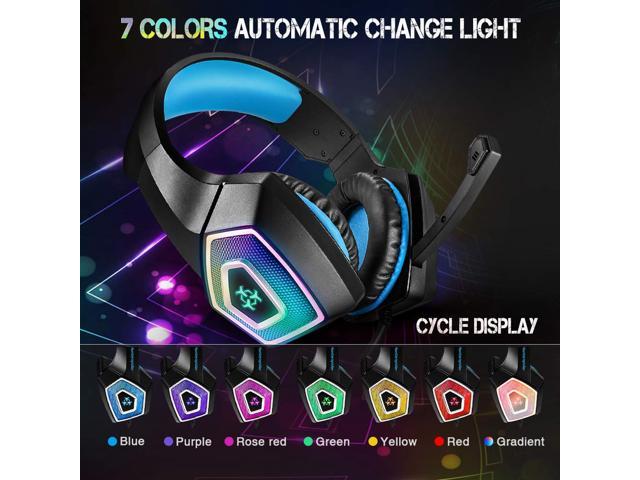Rustiek Vaderlijk Kosten HUNTERSPIDER V1 Gaming Headset with Mic for Xbox One PS4 PC Switch Tablet  Smartphone, Headphones Stereo Over Ear Bass 3.5mm Microphone Noise  Canceling 7 LED Light Soft Memory Earmuffs(Free Adapter) - Newegg.com