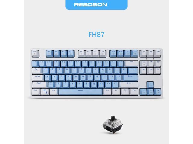 blue and white mechanical keyboard