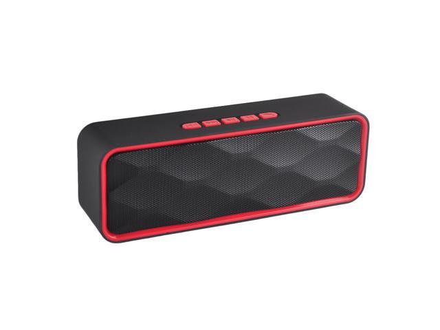 MANCASSY N7 Wireless Bluetooth Speaker, Outdoor Portable Stereo Speaker with HD Audio and Enhanced Bass, Built-In Dual Driver Speakerphone, FM Radio and TF Card Slot (Red)