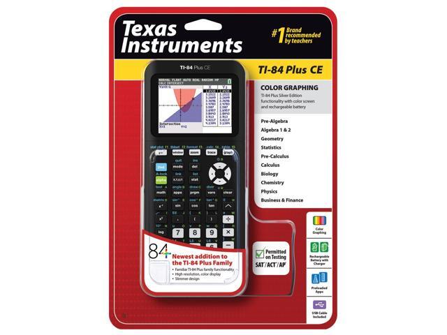 Texas Instruments Ti 84 Plus Ce Graphing Calculator Black Newegg Com