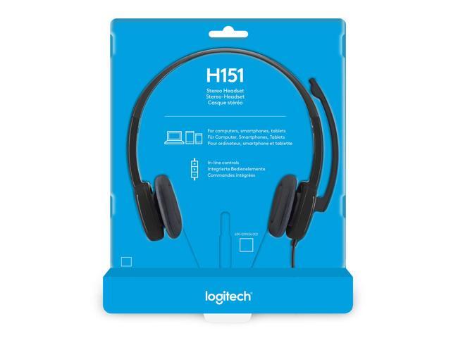 logitech 3.5 mm analog stereo headset h151 with boom microphone
