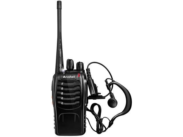 Arcshell Rechargeable Long Range Two Way Radios With Earpiece 2 Pack Uhf 400 470mhz Walkie Talkies Li Ion Battery And Charger Included Newegg 