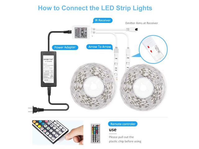 DAYBETTER Smart WiFi Led Lights 100ft App Controlled Led Strip Lights Kits Wo... 