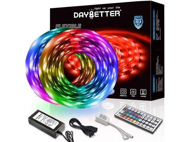 DAYBETTER 16.4ft 5m Led Strip Lights Flexible Color Changing 5050 RGB 150 LEDs 
