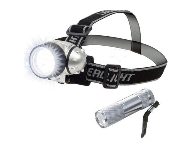 Stalwart 12 LED Headlamp PLUS 6 LED Flashlight Super Set