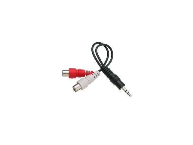 Cable Wholesale RCA to Stereo adapter 2 x  RCA Female / 1 x 3.5mm Stereo Male 6 inch
