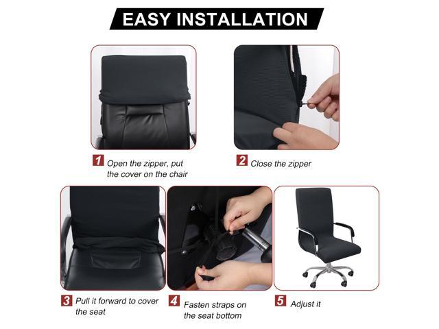 Details about   Office Chair Cover Stretchable Anti Slip Computer Seat Home Stripe Jacquard Soft 