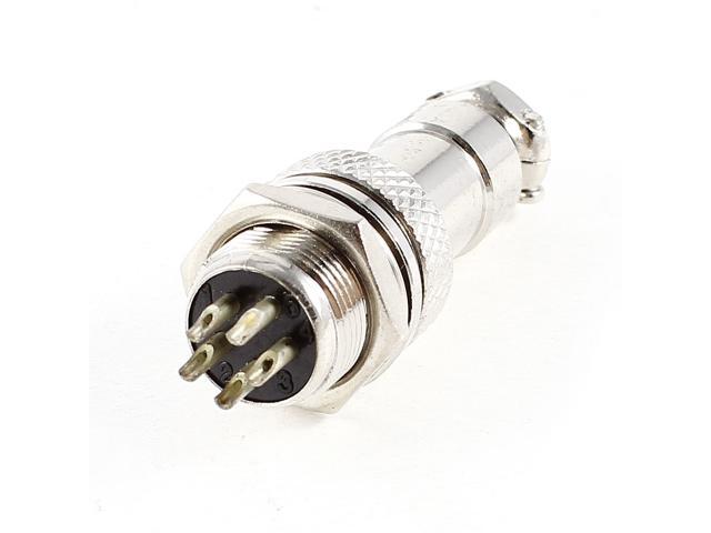 GX12-5 5 Pin Male 12mm Screw Type Panel Connector Adapter Aviation Plug