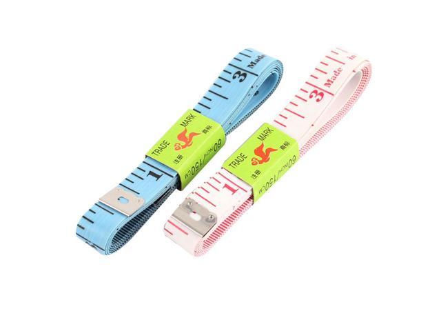 Unique Bargains 2pcs 150cm Blue White Body Measuring Ruler Sewing Cloth Tailor Soft Flat Tape Measure