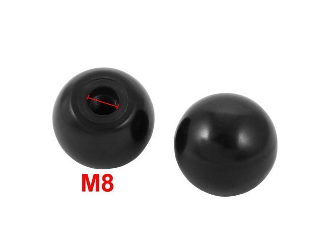 4 PCS 30mm Dia M8 Bore Black Plastic Solid Ball Lever Knob 