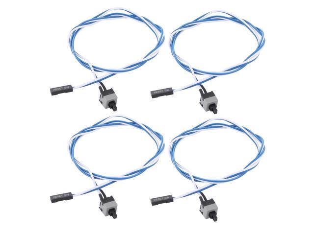 19.7" Length Power Supply Reset Switch Motherboard Cable Wire 4 Pcs