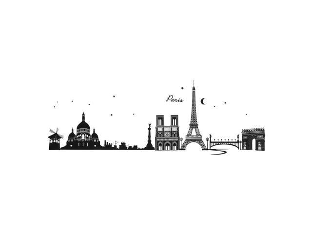 House Art Decor Paris Eiffel Tower Pattern Removable Wall Sticker