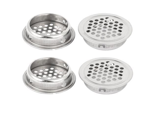 5 Pcs 41mm Dia Stainless Steel Mesh Hole Air Vents Louvers Silver Tone 