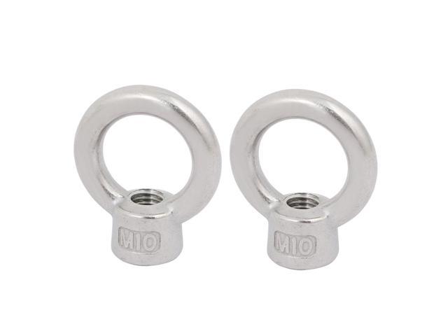 M8 Thread Dia 304 Stainless Steel Round Lifting Eye Nuts Ring Silver Tone 