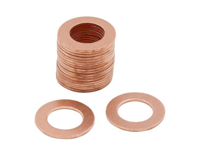 20pcs 22mm Inner Dia 2mm Thickness Copper Flat Washer Seal Gasket for Automotive 