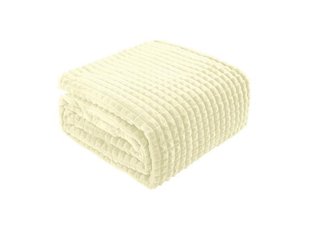 Luxury Flannel Throw Blanket Stereoscopic Grid Fleece Size Plush Warm Decorative Lightweight For Sofa Couch 78 X89 Pale Luxury Flannel Throw Blanket Stereoscopic Grid Fleece Size Plush Warm Decorative Lightweight For Sofa Couch 78 X89 Pale