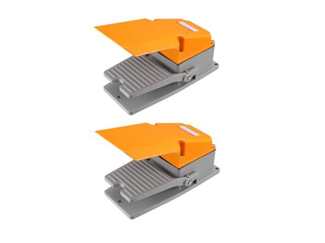 Industrial Non-Slip SPDT momentary Industrial footswitch NO NC 380V 15A with Protector 2PCS Aluminum case