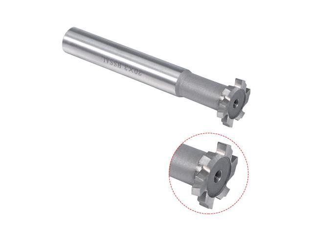 HSSAL T Slot End Mill Milling Cutter 6 Flutes 20mm Cutting Dia 3mm Depth