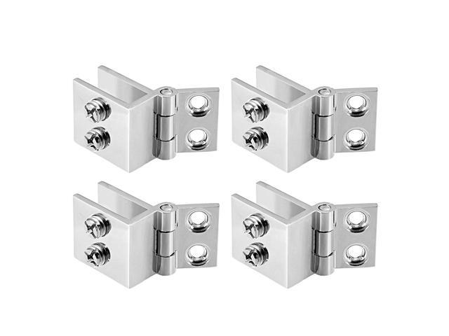 Household Hardware 4pcs for 5-8mm Thickness Glass Door Hinge Zinc Alloy Glass Clamp Glass Cupboard Showcase Cabinet Door Hinge Household Hardware Accessories Hinge