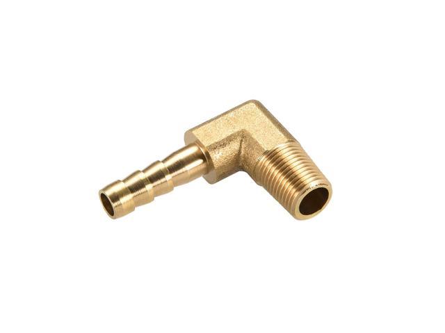 Brass Barb Hose Fitting, 90 Degree Elbow 6mm Barbed to 1/8 G Male Pipe  Adapter Connector 2pcs 