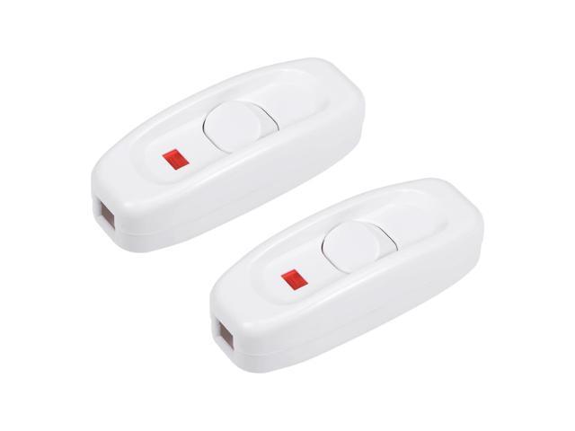 Inline Cord Switch On Off Rocker Switch Table Lamp Desk Light Switch With Indicator Light White 110 250v Light Voltage Pack Of 2