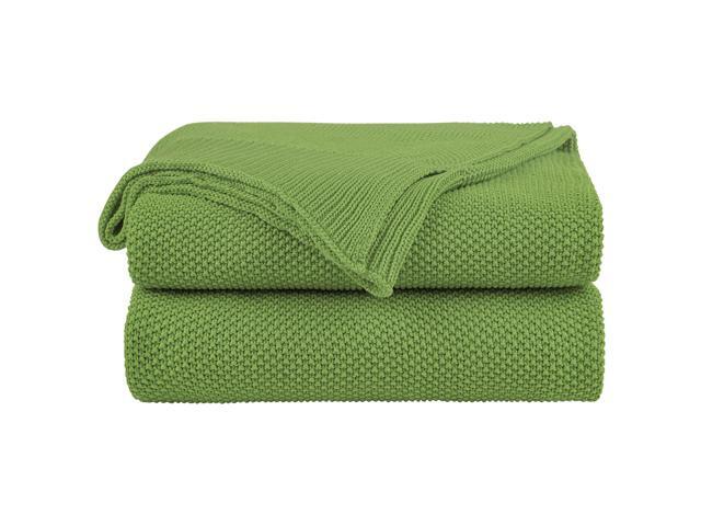 100 Cotton Knit Throw Blanket Solid Lightweight Decorative Sofa
