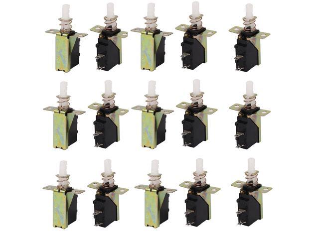 AC 250V 5A 40A SPST Self Locking Micro Power Push Button Switch 15PCS
