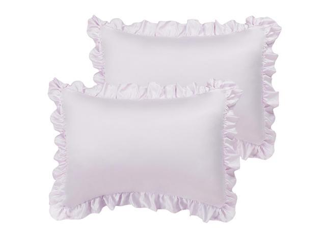 King Ruffled Pillow Shams Set Of 2 20x36 Inch Satin Pillowcase