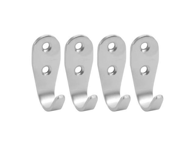 Useful 3mm Thickness Stainless Steel Hanger Wall Mount Hat Coat Single Hook 2Pcs