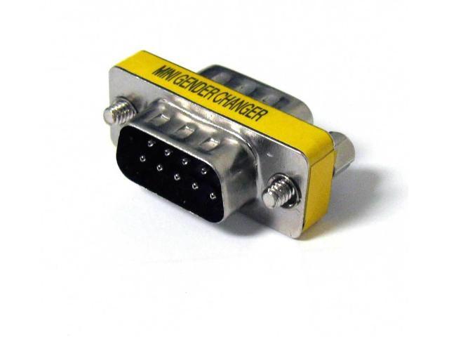 RS-232 DB9 9 Pin Male to Male M/M Gender Changer Coupler Serial Adapter Plug 