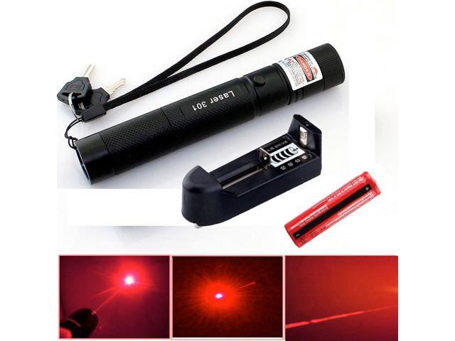 2x Red Laser Pointer Lazer Pen 900Mile 650nm Beam Light 18650 Battery Charger 