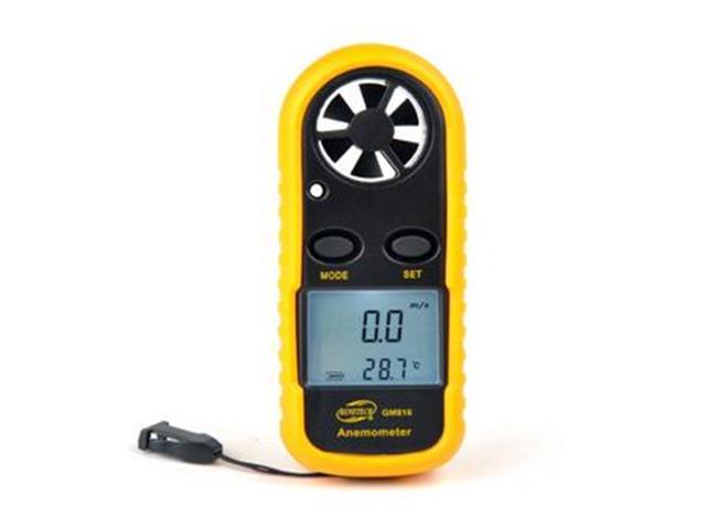 Digital Mini LCD Wind Speed Gauge Air Velocity Meter Anemometer NTC Thermometer 