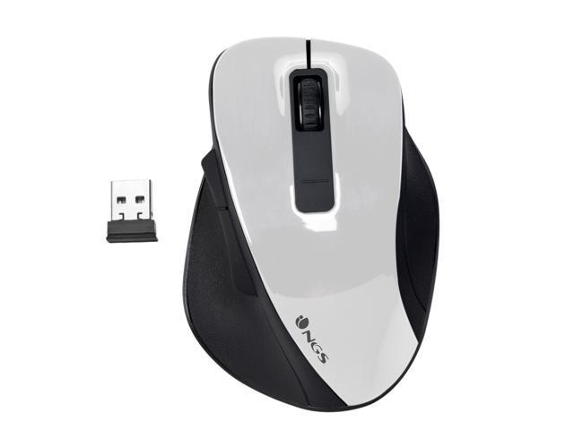 NGS BOW Optical Wireless Mouse with 5 Buttons, White