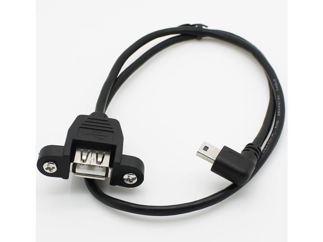 USB A Female Panel Mount Screw holes To Mini USB 5P Male 90 degree cable,Mini USB 2.0 Socket Printer Panel Cable ,USB-A F To Mini usb M Connector 5pin Adapter