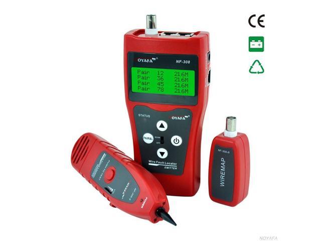 Network Cable Tester RJ45 RJ11 BNC LAN Ethernet Cable Tester Wire Networking Tool Line Finder with LCD Display for Network Cable Collation 