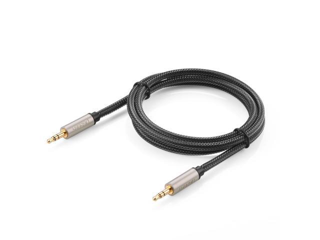 UGREEN 3.5mm Audio Cable Hi-Fi Stereo Double Layer Shielding Nylon Braided with Silver-Plating Copper Core Zinc Alloy Male to Male Aux Cord Tangle-Free for Audiophile Musical Lovers 10ft 