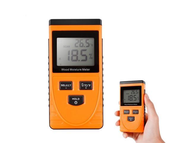 Professional Digital Wood Moisture Meter Temperature Humidity Tester  Induction Moisture Tester LCD Display Hygrometer GM630,Portable  Non-Invasive Inductive Wood Moisture Tester&Damp Detector 