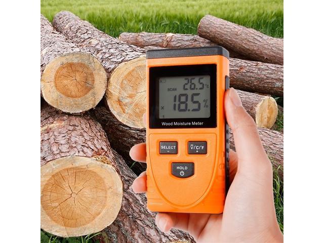 Professional Digital Wood Moisture Meter Temperature Humidity Tester  Induction Moisture Tester LCD Display Hygrometer GM630,Portable  Non-Invasive Inductive Wood Moisture Tester&Damp Detector 