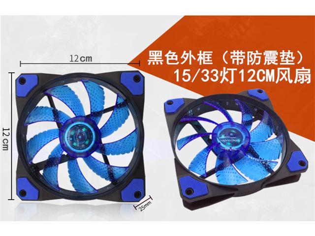 120mm LED Ultra Silent Computer PC Case Fan 15 LEDs 12V Easy Installed AB