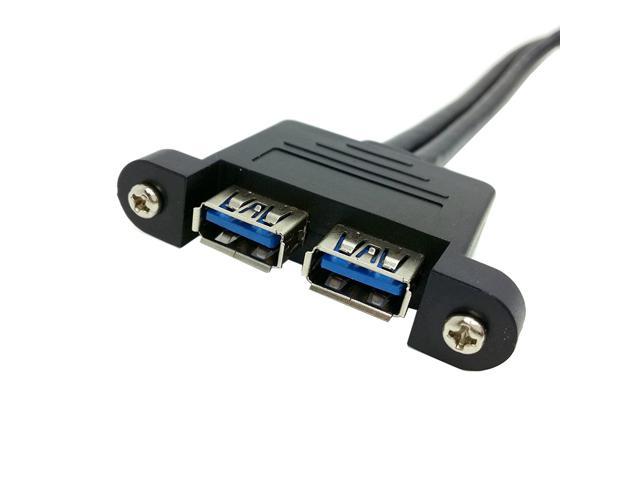 US, Cable Length: Other Cables Combo Two USB 3.0 Male to USB 3.0 Female Extension Cable 50cm with Screw Panel Mount Holes 