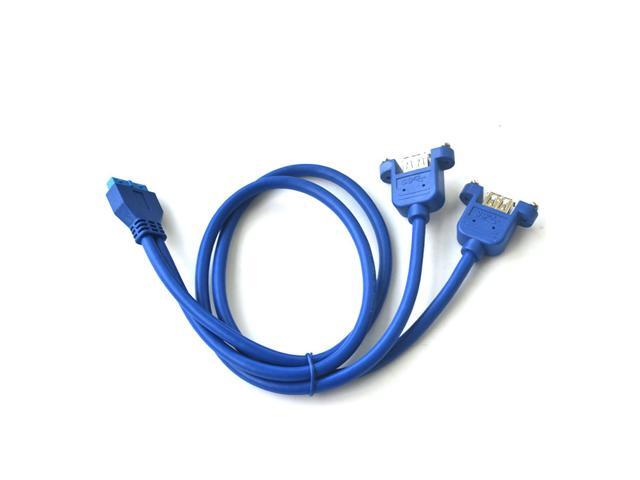 USB 3.0 Internal Motherboard Header 20pin to Dual USB 3.0 Female Cable ...