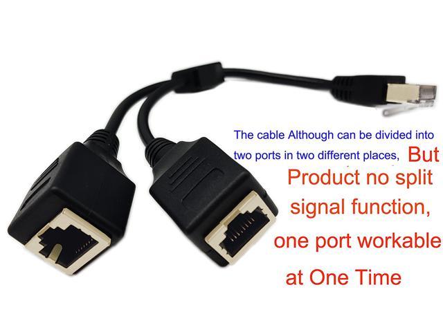 ShineBear 1 to 2 Socket LAN Ethernet Network RJ45 Plug Splitter Extender Adapter Connector Cable Extension Cables for Switch ADSL Router Cable Length: 32cm 
