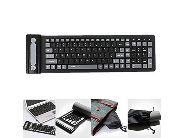 Waterproof Flexible 24g Mini Wireless Silicone Keyboard Spillproof Roll Up Portable Folding 6380