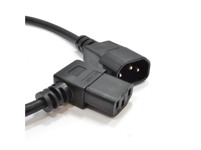 5ft IEC 320 C13 to C14 right angle down angle AC power cord 