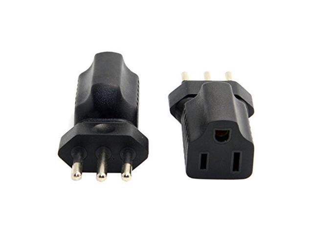 USA NEMA 5-15R Receptacle to Italy CEI 23-16 3 Prong Power Plug Adapter