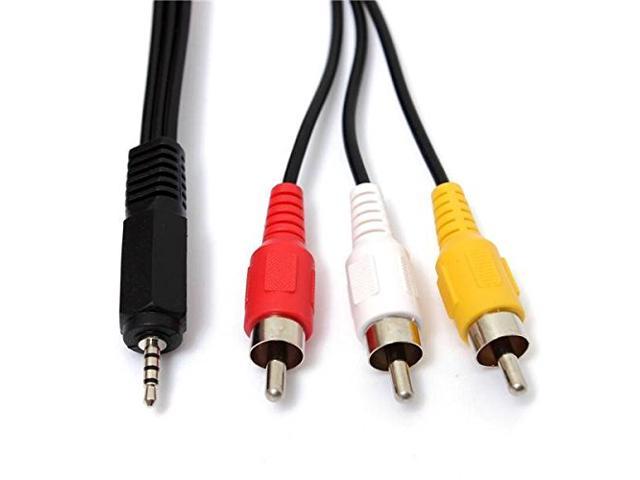 1.5m 5ft 3.5mm Stereo Plug 3 RCA Male Composite Audio-Video Cable Camcorder